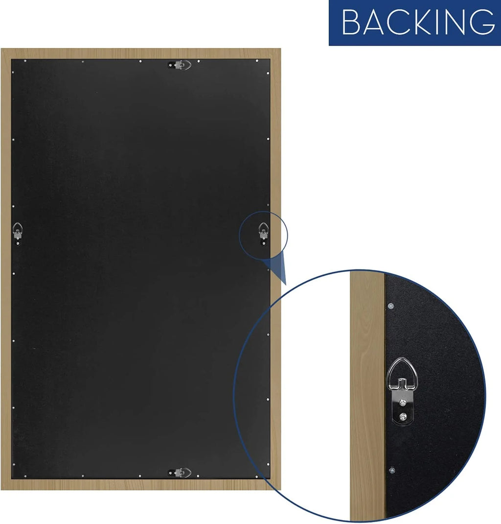 H - A Black&Gold Framed Rectangle Bathroom Mirrors for Wall, Wall Mounted Vintage Mirror Vertical or Horizontal Hanging for Living Room, Bedroom (40''X24''Vintage)