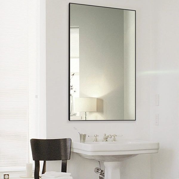 H - A Black&Gold Framed Rectangle Bathroom Mirrors for Wall, Wall Mounted Vintage Mirror Vertical or Horizontal Hanging for Living Room, Bedroom (40''X24''Vintage)