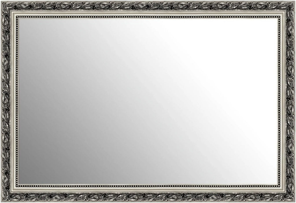 H - A Black&Gold Framed Rectangle Bathroom Mirrors for Wall, Wall Mounted Vintage Mirror Vertical or Horizontal Hanging for Living Room, Bedroom (40''X24''Vintage)
