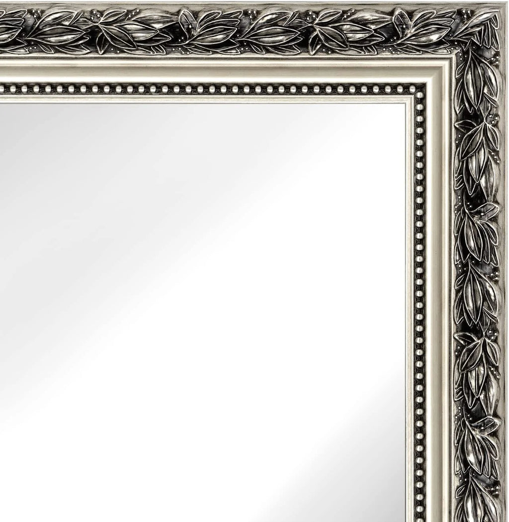 H - A Black&Gold Framed Rectangle Bathroom Mirrors for Wall, Wall Mounted Vintage Mirror Vertical or Horizontal Hanging for Living Room, Bedroom (40''X24''Vintage)