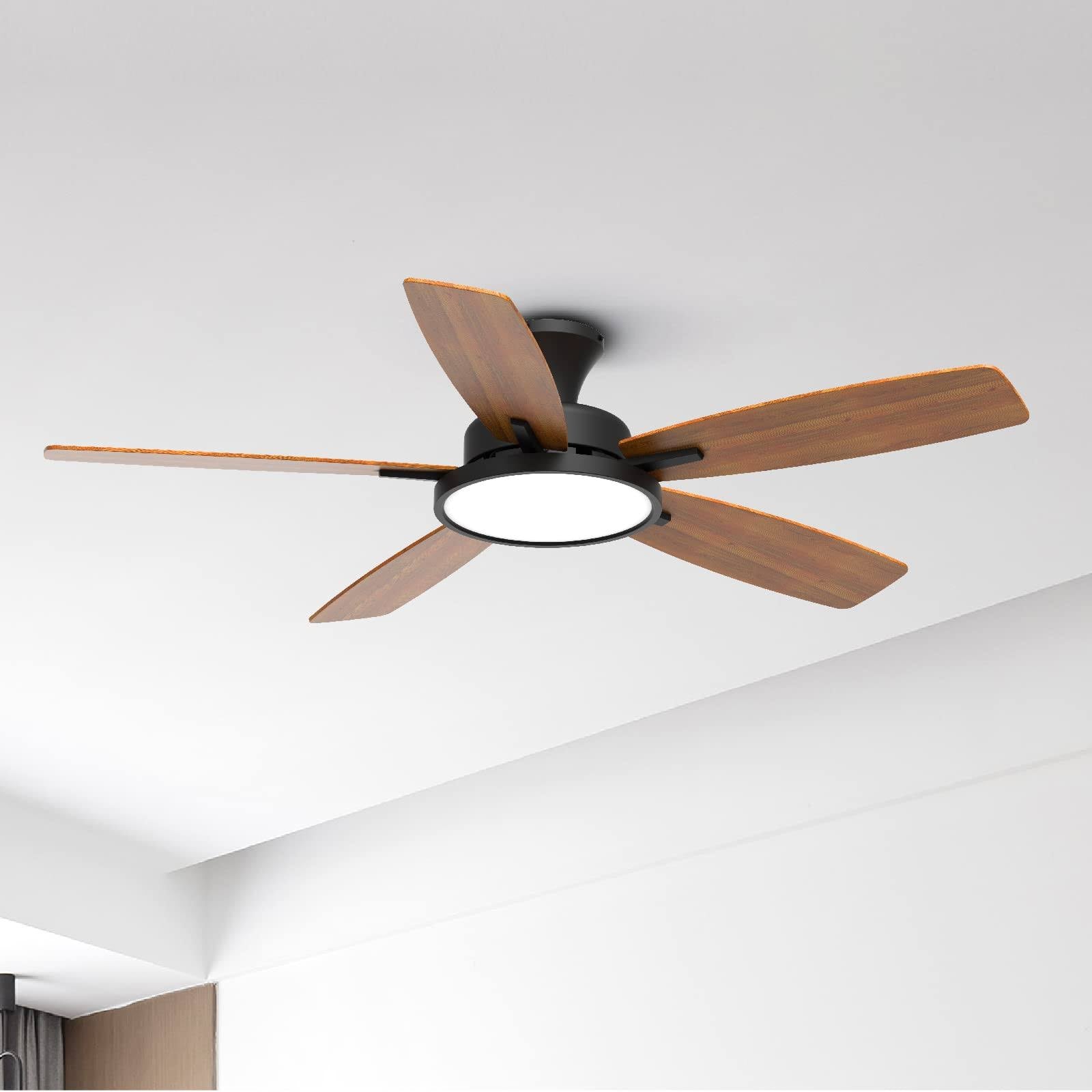 TALOYA 52 inch Ceiling Fans with Lights,Remote Control Multifunctional Quiet Fan with Three Color Temperature and Dimmable Light with Reversible Main image