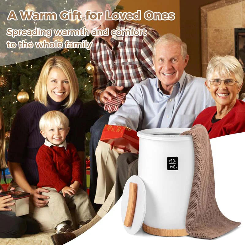 20L Towel Warmer Bucket for Bathroom, Hot Towel Heater with LED Screen, Wood Handle, Fragrant Disc Holder, Blanket Warmer for Pajamas, Bathrobes Secondary image