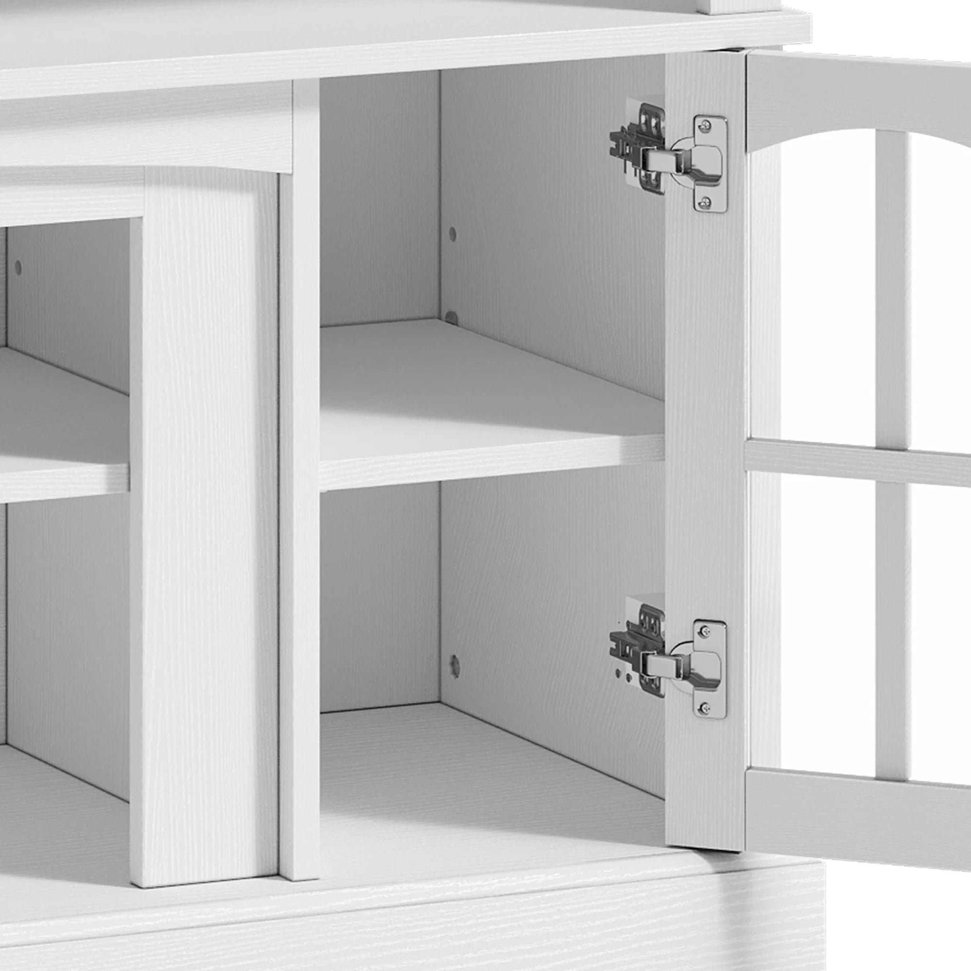 Dextrus Farmhouse LED TV Stand for Tvs up to 65'', Wood TV Media Console Entertainment Center for Living Room, White