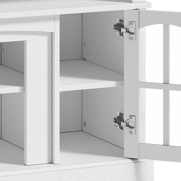 Dextrus Farmhouse LED TV Stand for Tvs up to 65'', Wood TV Media Console Entertainment Center for Living Room, White