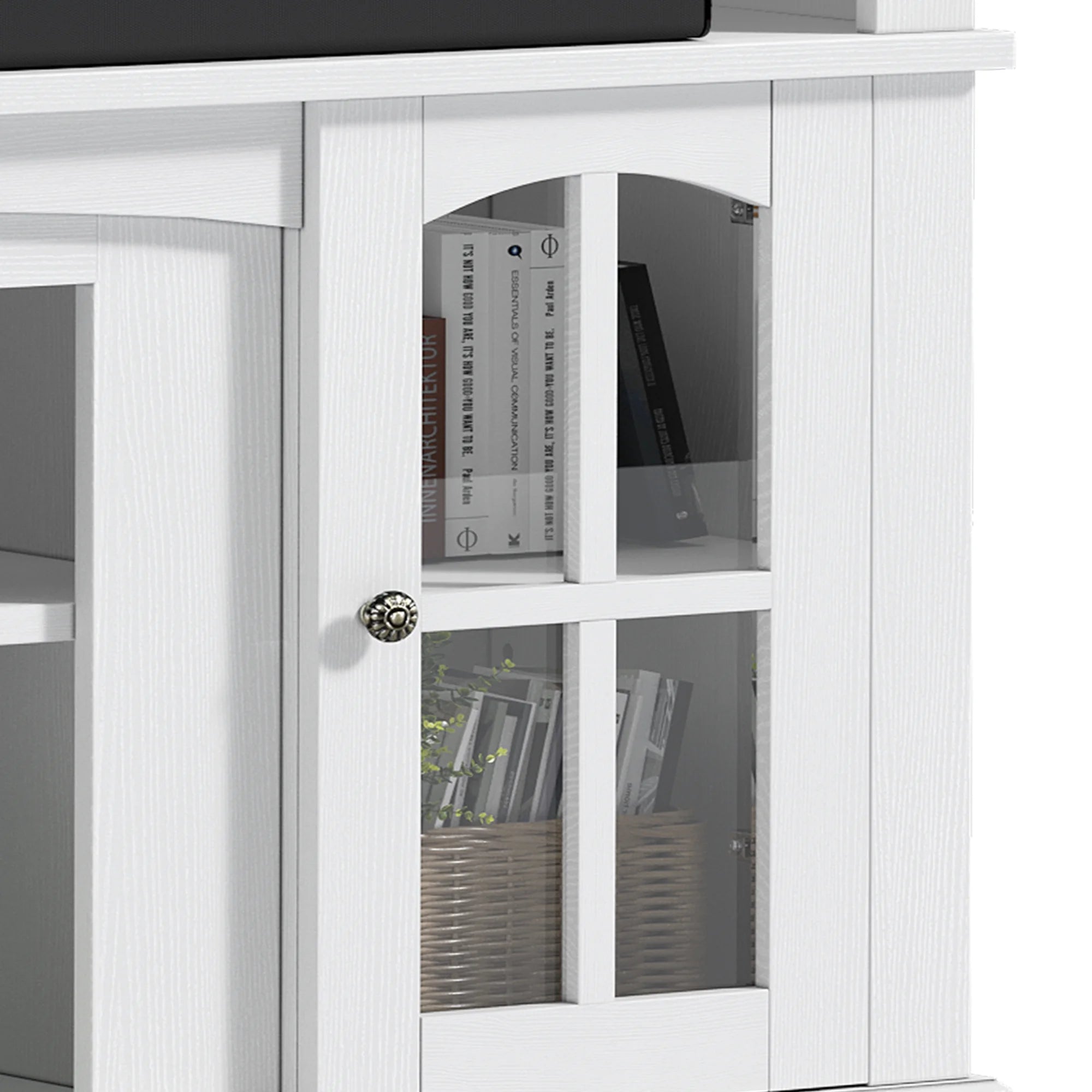 Dextrus Farmhouse LED TV Stand for Tvs up to 65'', Wood TV Media Console Entertainment Center for Living Room, White