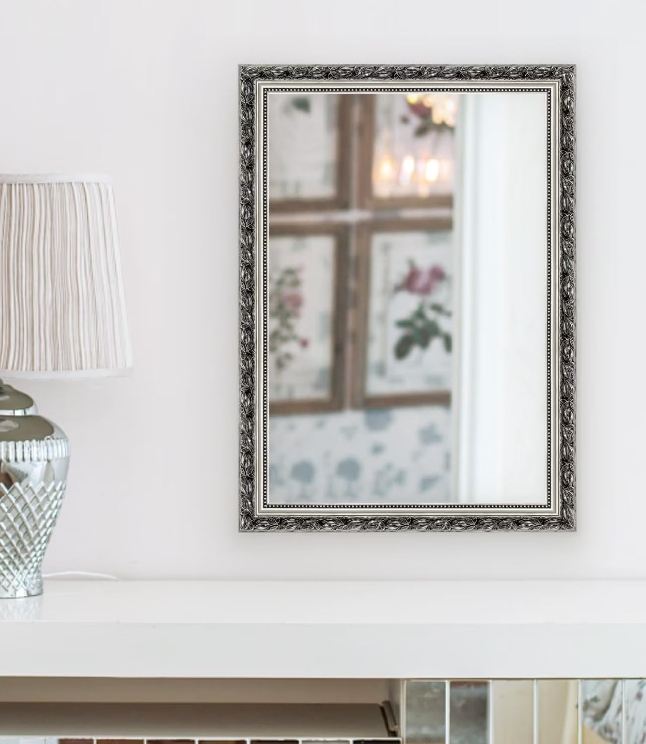 H - A Black&Gold Framed Rectangle Bathroom Mirrors for Wall, Wall Mounted Vintage Mirror Vertical or Horizontal Hanging for Living Room, Bedroom (40''X24''Vintage)
